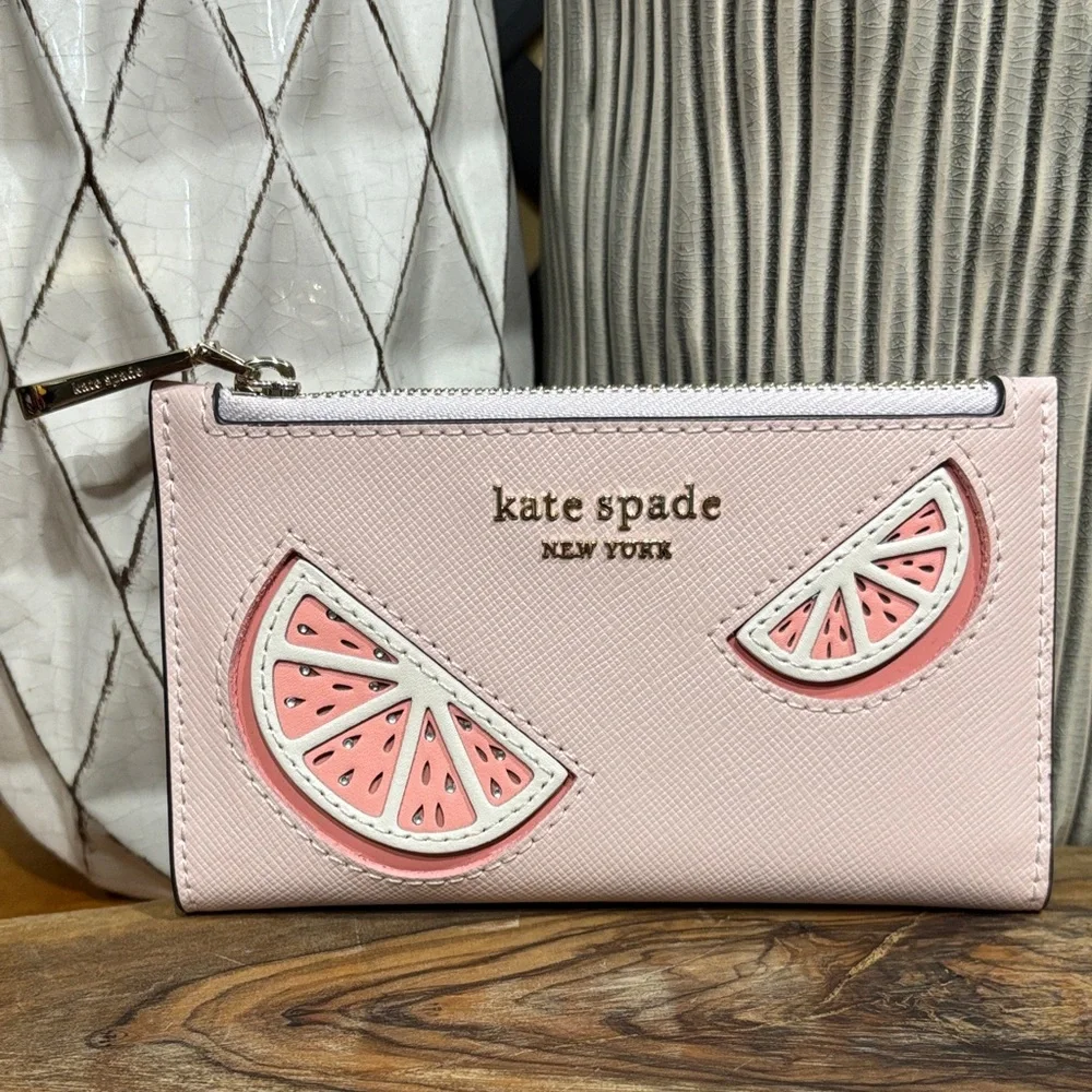Kate Spade Novelty Tini Embellished Small Slim Bifold Wallet Spritz NWOT - Picture 1 of 16